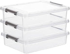 Citylife 3PC Storage Bins with Lids, Stackable Plastic Box, Paper Storage by CITYLIFEHomeOrganization