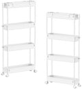 SPACELEAD Slim Storage Cart(2 Pack),4-Tier Rolling Utility Organizer by Home