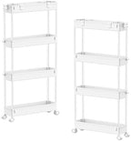 SPACELEAD Slim Storage Cart(2 Pack),4-Tier Rolling Utility Organizer by Home