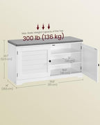 VASAGLE 3-Tier Shoe Storage Bench with Cushion, 14 x 39.8 x 20.7 Inches - Image 3
