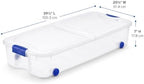 66 Qt Plastic Under-Bed Storage Bin with Wheeled&Lid for Home and Closets - Image 4