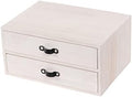DDYURI Desk Organizer Drawers for Office Supplies Kitchen Storage - Wood Makeup Organizer Box/Countertop Drawers Chest for Dresser Wooden Cabinet Printer Stand Machine Shelf White (FAX2C-WH） by DDYURI