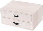 DDYURI Desk Organizer Drawers for Office Supplies Kitchen Storage - Wood Makeup Organizer Box/Countertop Drawers Chest for Dresser Wooden Cabinet Printer Stand Machine Shelf White (FAX2C-WH） by DDYURI