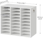 HOOBRO Literature Organizer, 27 Compartments Wooden Mail Organizer, Countertop Literature Sorter with Adjustable Shelves for Home, Office, School, Student Mailbox for Classroom, White WT27WF01 - Image 2