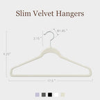 Velvet Hangers 200 Pack, 17.5" Non-Slip Clothes Hangers, Ivory - Image 2