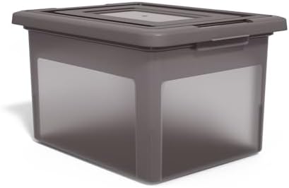 STAPLES Plastic File Box with Snap Lid, Letter/Legal, Frost Gray, 2-Pk - Image 2