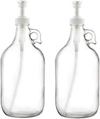 kitchentoolz Half Gallon Glass Pump Dispenser Bottle, Large Jug with Pump for Laundry Soap Dispenser, Liquid Detergent, Fabric Softener, Syrup Pump - 64 oz Made in USA by KITCHENTOOLZ