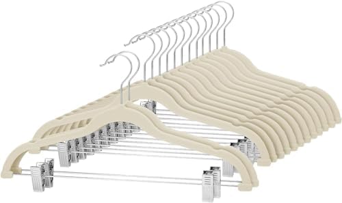 Cozymood Velvet Skirt Hangers 72 Pack Thin Velvet Hanger with Clips by CozyMood