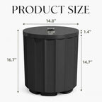 Umbrella Side Table with Hole, Weighted Umbrella Base, Black - Image 2