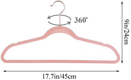 VECELO Premium Velvet Clothes Hangers Suit Heavy Duty (60 Pack)-Non Slip & Space-Saving with 8 Finger Clips & Tie Rack Excellent for Men and Women,Pink - Image 7