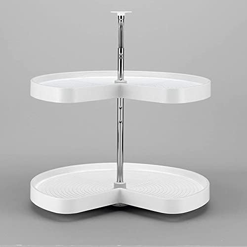 Lazy Daisy Polymer Kidney-Shaped 2-Shelf Lazy Susan for Corner Base Cabinets - Image 3