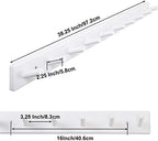SKOLOO Wall Mounted Coat Rack 38", 10 Hooks, Bamboo, Shaker Style, White - Image 5