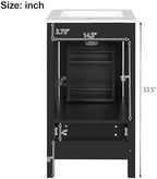 Harper & Bright Designs 18" Bathroom Vanity with Sink, Free Standing Single Vanity Set with One Divider Drawer, and Door Storage Shelf, Wooden Storage Cabinet with Ceramic Basin for Bathroom, Black - Image 5