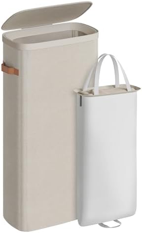 SONGMICS Laundry Basket, 65L Laundry Hamper with Lid, 1 Removable Liner Bag by SONGMICSbySONGMICSHOME