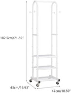 Dttwacoyh Clothing Rack with Wheels,Narrow Metal Garment Rack,White - Image 2