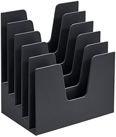 Acrimet 5 Section Incline File Sorter Organizer, Desktop Mail Holder, Black by Organizingyourlife
