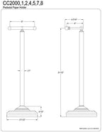 Kingston Brass CC2007 Vintage Freestanding Toilet Paper Holder, Brushed Brass 6 x 7.5 x 21.5 - Image 2
