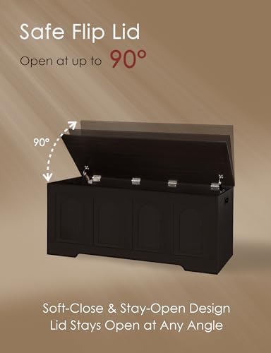 DINZI LVJ Storage Chest, Wooden Toy Box, Espresso 47.2" L - Image 5
