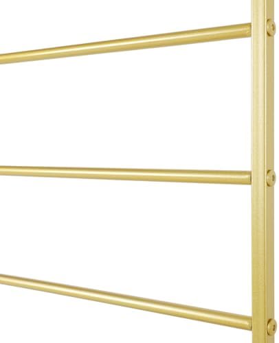 Wall Mounted Scarf Rack with 10 Adjustable Tiers, 50lb Capacity Metal Towel Holder for Scarves Ribbons Wrapping Paper, Display Organizer for Flower Shop Retail Store (Gold, 23.6×47.2in) - Image 7