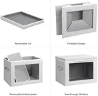 Homsorout Stackable Storage Bins with Lids - Medium Storage Box with Lids, Foldable Closet Boxes for Organizing, Wardrobe Clothes Organizer with Window, Cubes Bins for Living Room, 5 Pack, Blended - Image 7