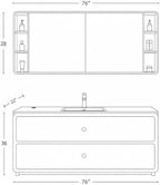 76 IN Freestanding Single Sink Bathroom Vanity Set with LED Mirror Cabinet - Image 2