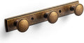 Goo-Ki Antique Brass Coat Rack Wall Mount, Heavy Duty Zinc Alloy Wall Mounted Coat Hooks with Escutcheon Backplate, Vintage Hat and Towel Hanger Rail for Entryway, Bathroom and Mudroom (3 Hooks) by Home