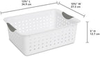 Sterilite Medium Ultra Basket, Open Top Plastic Storage Bin, White, 24-Pack - Image 2