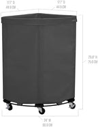 Corner Heavy-Duty Canvas Hamper w/Wheels, 24"W x 17.7"D, Gray - Image 3