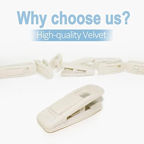 TOFIIGREM Beige Velvet Hangers Clips 50 PCS, Non-Slip Velvet Skirt Hanger Clips for Ivory/Beige Velvet Hangers, Strong Finger Clips Perfect for Thin Velvet Hangers Skirt Pant Suit Velvet Hangers - Image 3