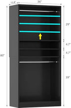 Unikito 3FT Closet System with 2 Hanging Rods & Adjustable Shelves, Black - Image 7
