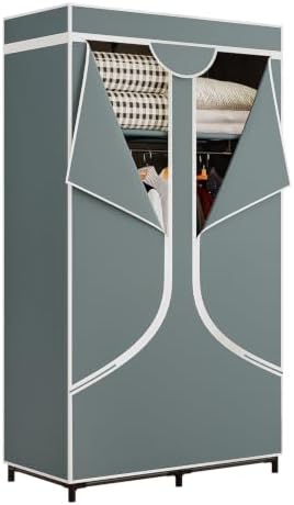 SORCEDAS Portable Closet Wardrobe with Hanging Rods Shelves Clothes Storage by SpecialYourHome