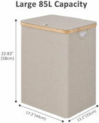 IEGrow Laundry Hamper with Lid,85L Laundry Basket with Mesh Bags,Oatmeal - Image 2