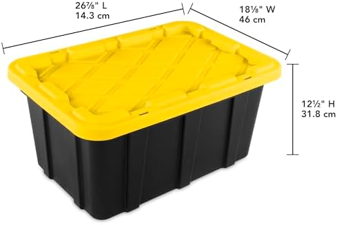 Sterilite Industrial Storage Tote with Lids for Garage, 17 Gallon, 18-Pack - Image 3