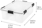 IRIS USA 41 Quart WEATHERPRO Plastic Storage Box with Durable Lid and Seal and Secure Latching Buckles, Clear with Black Buckles, 1 Pack - Image 6