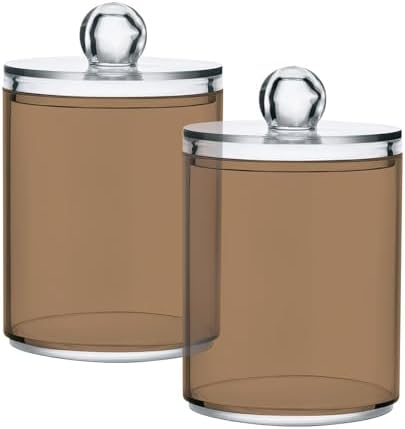 4 Pack Qtip Holder Dispenser with Lids,Light Tan Storage Containers,Bathroom Canisters Organizer for Cotton Ball,Cotton Swab,Cotton Round Pads,Floss 21214715 - Image 7