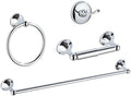 Classic Bathroom Hardware Accessory 4-piece Set,Chrome by Unknown