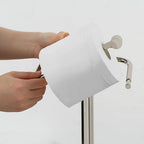 SunnyPoint Free Standing Toilet Paper Holder with Weighted Base, Bathroom Tissue Roll Stand, Holds Jumbo & Standard Rolls, Freestanding Toilet Paper Stand for Bathroom, Compact Storage Organizer (S.N) - Image 3
