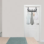 WEBI Over The Door Hook Door Hanger Hook Rack with 5 Tri Hooks for Hanging Coats, Door Towel Rack Door Coat Hanger Over Door Coat Rack for Behind Back of Bathroom,Black,2 Packs - Image 6