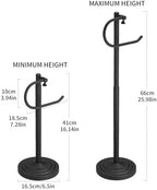 Hand Towel Holder Stand for Bathroom Countertop, Standing Towel Rack with Non-Slip Base, Stainless Steel Adjustable Towel Bar 16.5-26 Inch for Kitchen Vanity (Matte Black) - Image 5