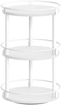 YATINEY Lazy Susan Organizer, Rotating Spice Rack, 3 Tier Spice Turntable Organizer, Industrial Turntable Spice Holder, for Kitchen Countertop and Cabinet, Compact and Versatile, White SR23WW by Yatiney