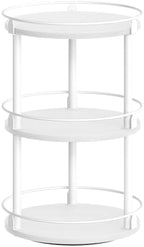 YATINEY Lazy Susan Organizer, Rotating Spice Rack, 3 Tier Spice Turntable Organizer, Industrial Turntable Spice Holder, for Kitchen Countertop and Cabinet, Compact and Versatile, White SR23WW by Yatiney