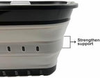 SAMMART 42L (11 gallon) Collapsible Plastic Laundry Basket - Foldable Pop Up Storage Container/Organizer - Portable Basket - Space Saving Hamper (Black/Alloy Grey (Set of 2)) - Image 5