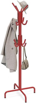 Simple Houseware Standing Coat/Hat Hanger Organizer Rack, 12 Hooks, Red by SimpleHouseware