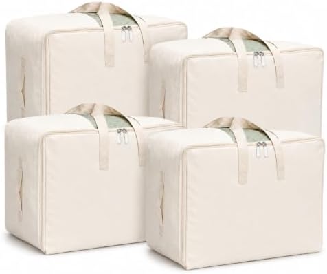 Soft Canvas Storage Bags for Comforter Bedding, Blankets, Quilt, Pillows by DoYiKe