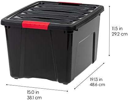 IRIS USA 4-Pack 40 Quart Storage Bins with Lids, Black - Image 2