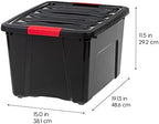 IRIS USA 4-Pack 40 Quart Storage Bins with Lids, Black - Image 2