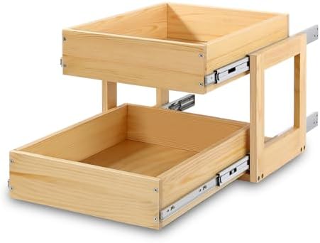 Mulush Pull Out Cabinet Organizer 17''W×21''D×16''H Slide Out Drawer by Mulush