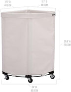 Corner Heavy-Duty Canvas Hamper w/Wheels, 24"W x 17.7"D, Natural White - Image 4