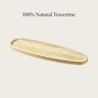 Natural Marble Travertine Vanity Tray, 16.6"x4.6", Beige - Image 5