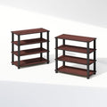 Furinno Turn-N-Tube Storage Shelves Set of 2, 4-Tier Stackable Standing Shelf, Open Corner Shelf, for Organization and Storage, Living Room, Garage, Home Office, Dark Cherry by Furinno-FitsYourSpaceFitsYourBudget